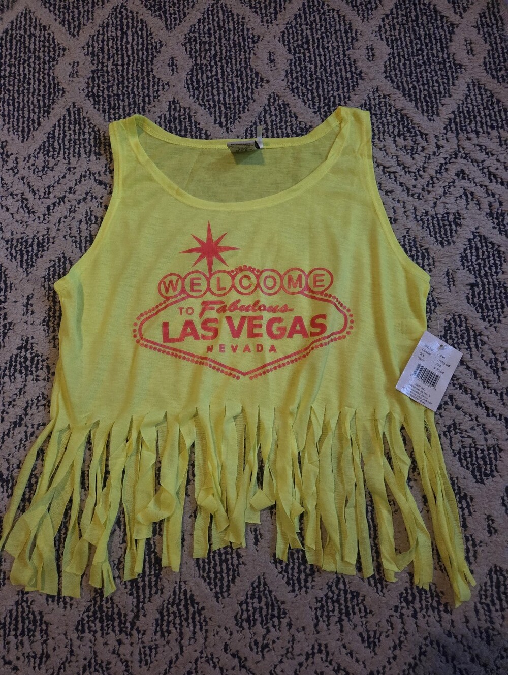 Yellow Fringe Las Vegas Tank Top